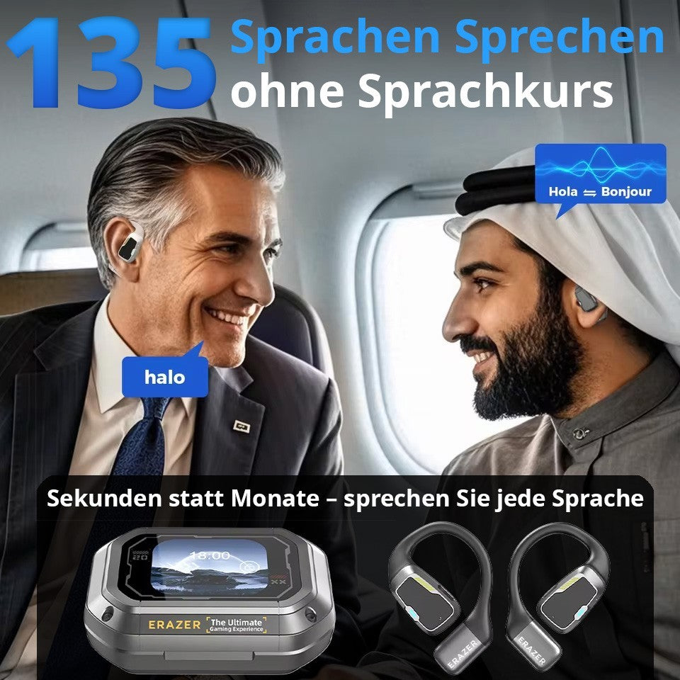 ERAZER 135 Sprachen AI Echtzeit Übersetzer Kopfhörer | KI Translator Kopfhörer