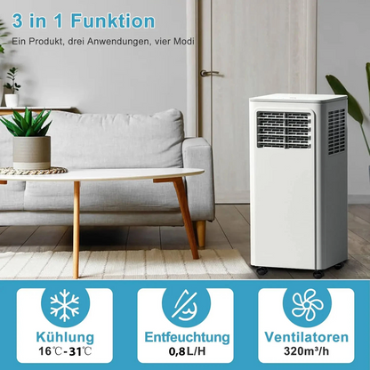 Mobile Klimaanlage mit Abluftschlauch & Fensterabdichtung