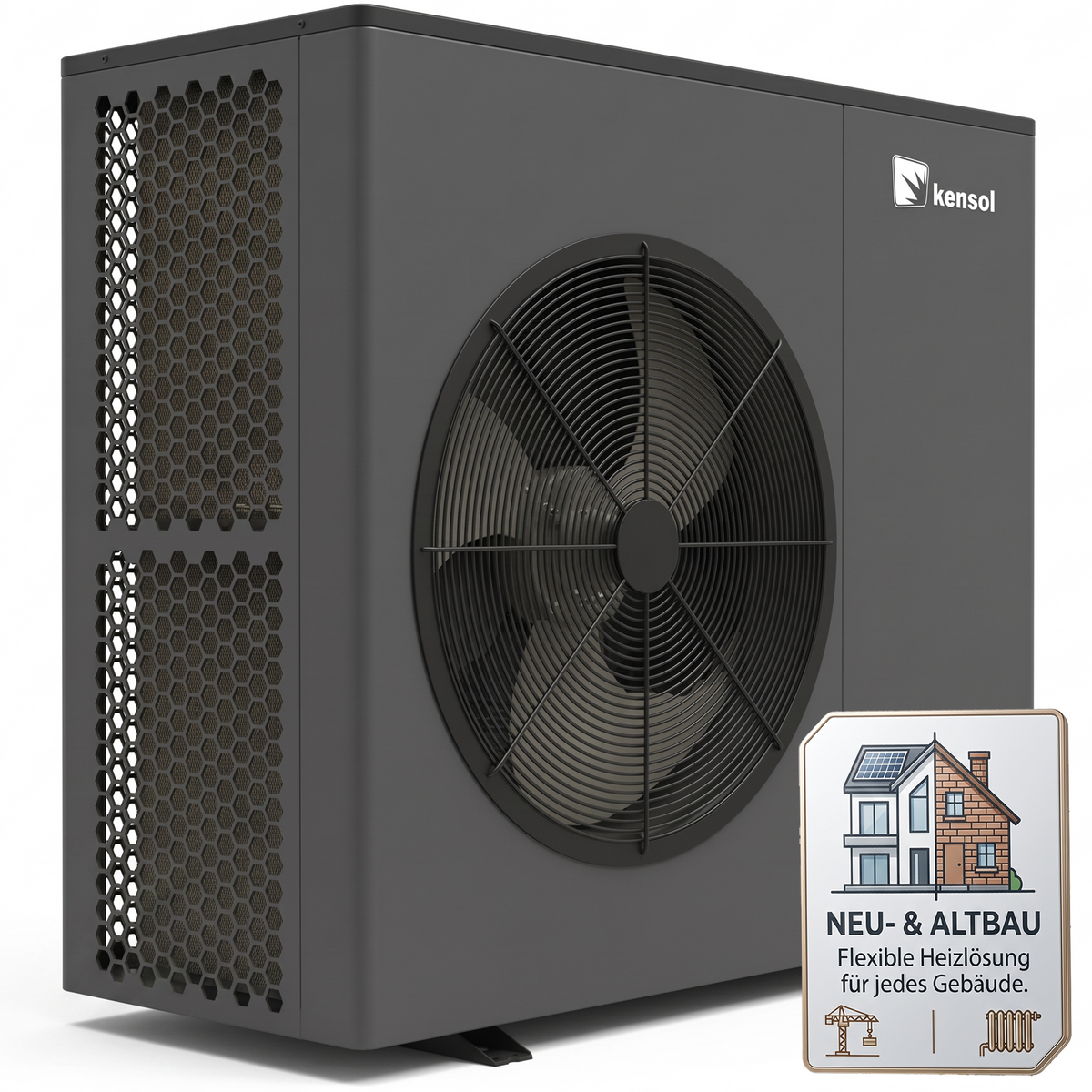 Wärmepumpe 10kW für Alt-/Neubau R32 Monoblock Luft Warm Wasser Effizient & Leise