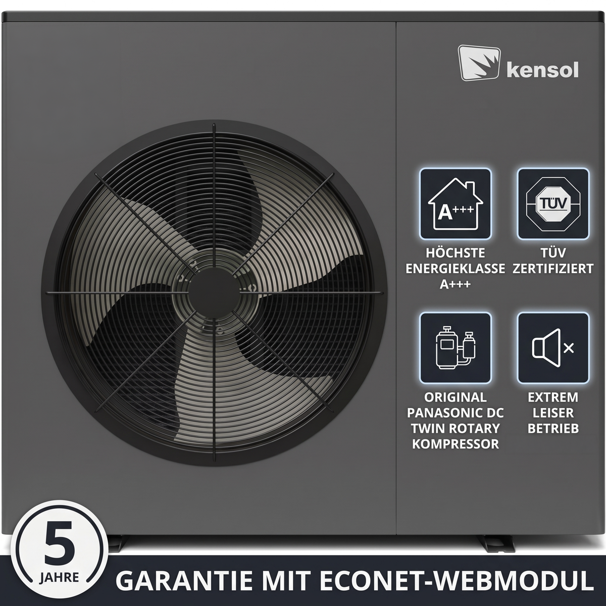 Wärmepumpe 10kW für Alt-/Neubau R32 Monoblock Luft Warm Wasser Effizient & Leise