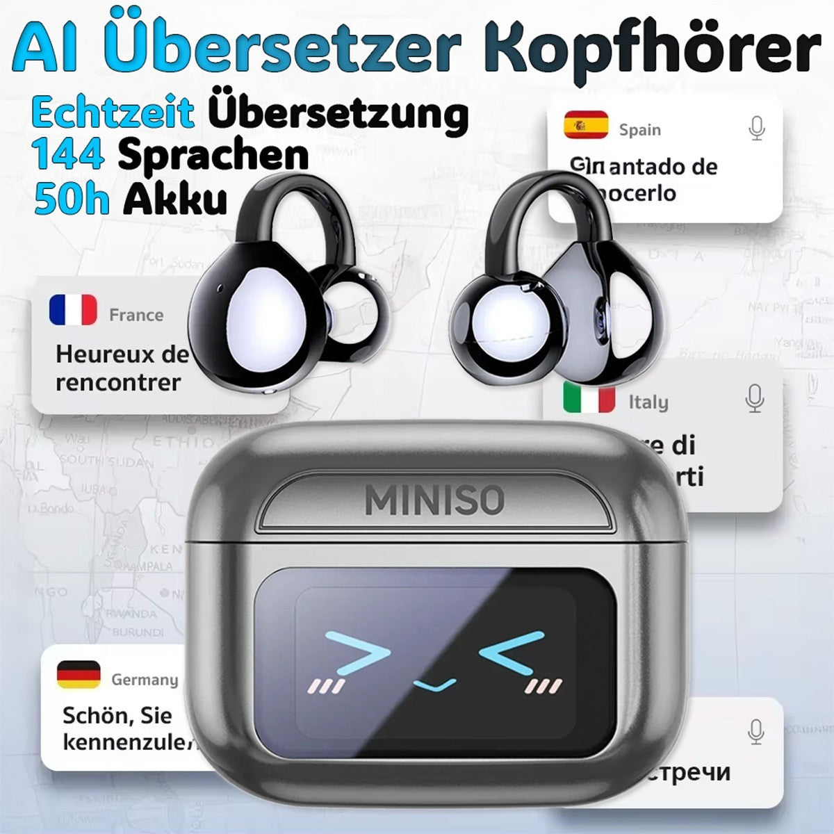 144 Sprachen Echtzeit Übersetzer Kopfhörer mit Übersetzer| Übersetzungskopfhörer