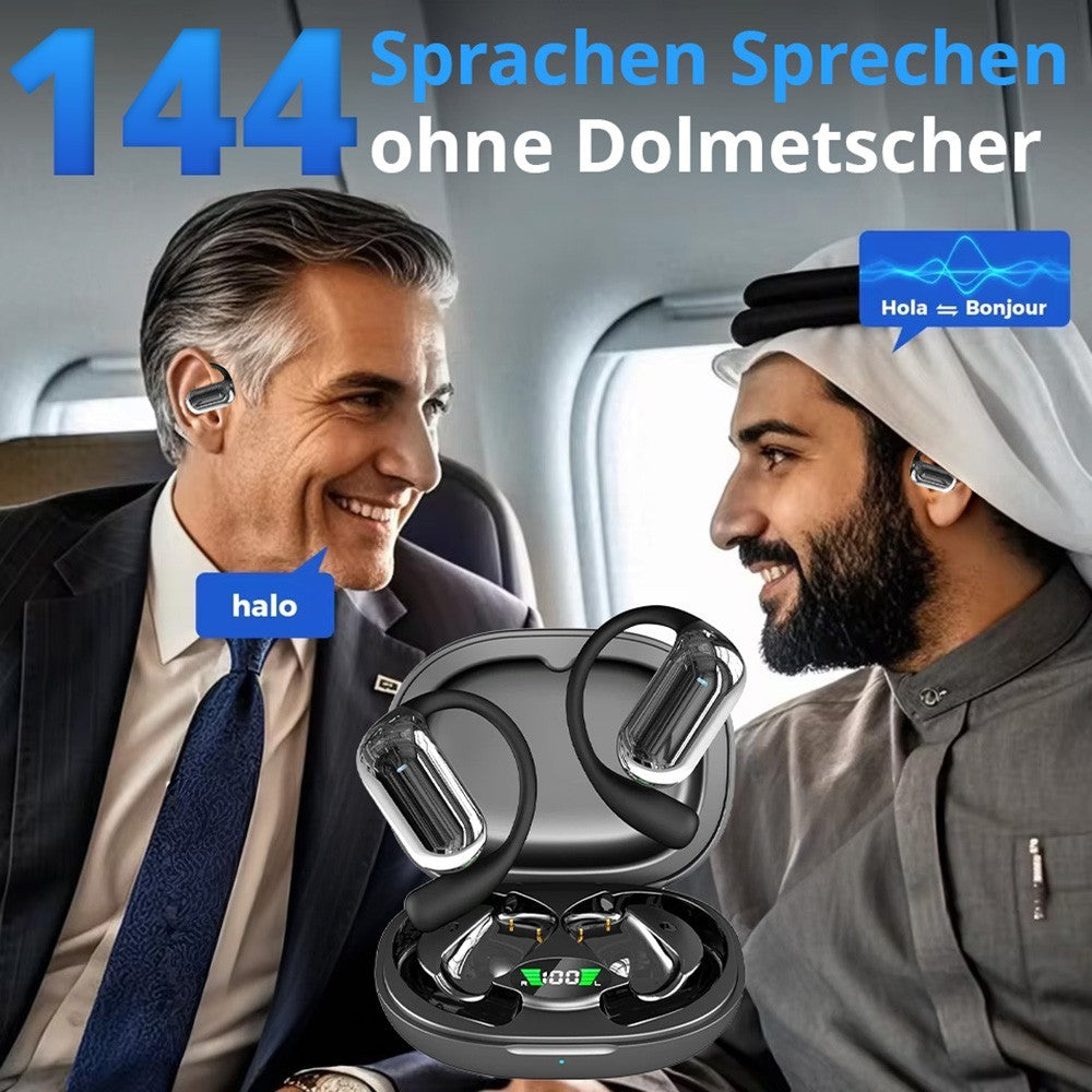 AI Übersetzer Kopfhörer | 144 Sprachen Echtzeit | Simultanübersetzer Ohrhörer