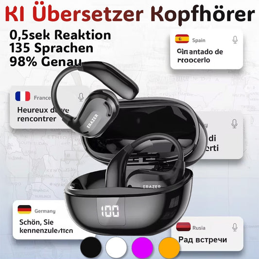 135 Sprachen AI Echtzeit Übersetzer Kopfhörer die übersetzen| mit Übersetzer