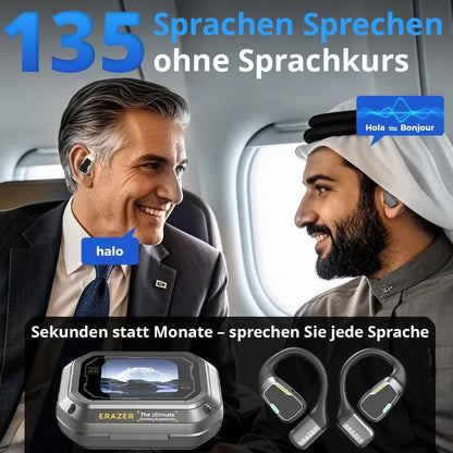 ERAZER 135 Sprachen AI Echtzeit Übersetzer Kopfhörer  | KI Translator Kopfhörer