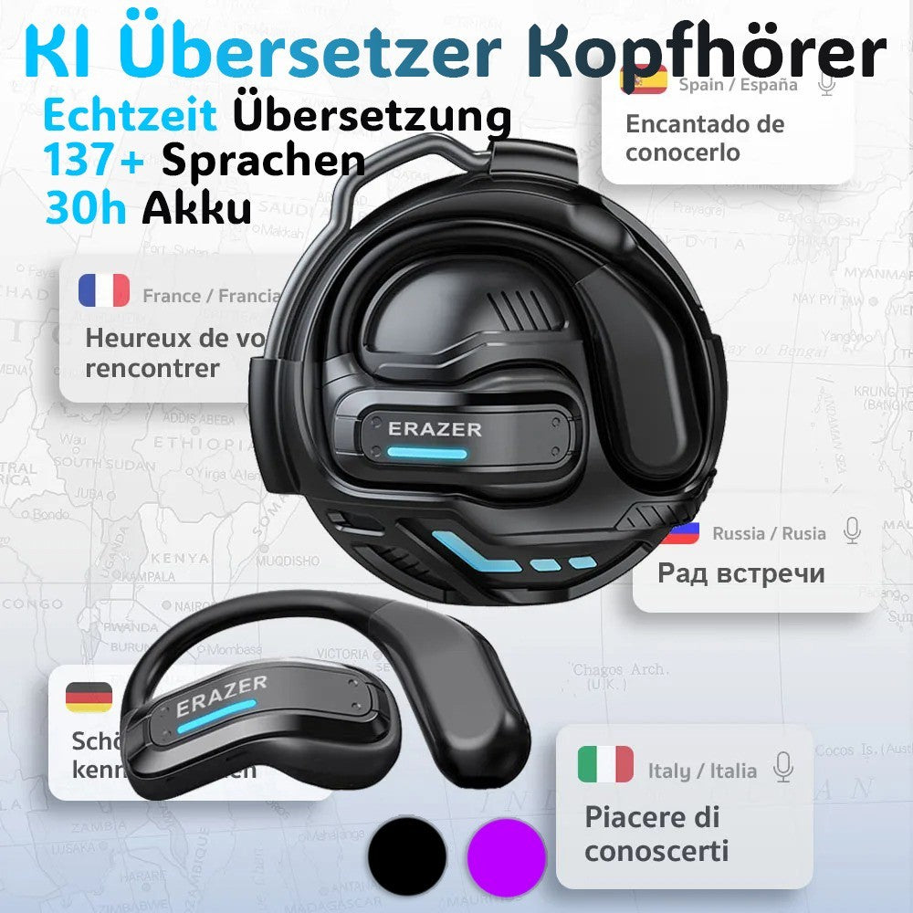 137 Sprachen Echtzeit Übersetzer Kopfhörer | KI Übersetzer Kopfhörer Echtzeit