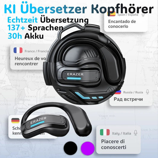 137 Sprachen Echtzeit Übersetzer Kopfhörer | KI Übersetzer Kopfhörer Echtzeit