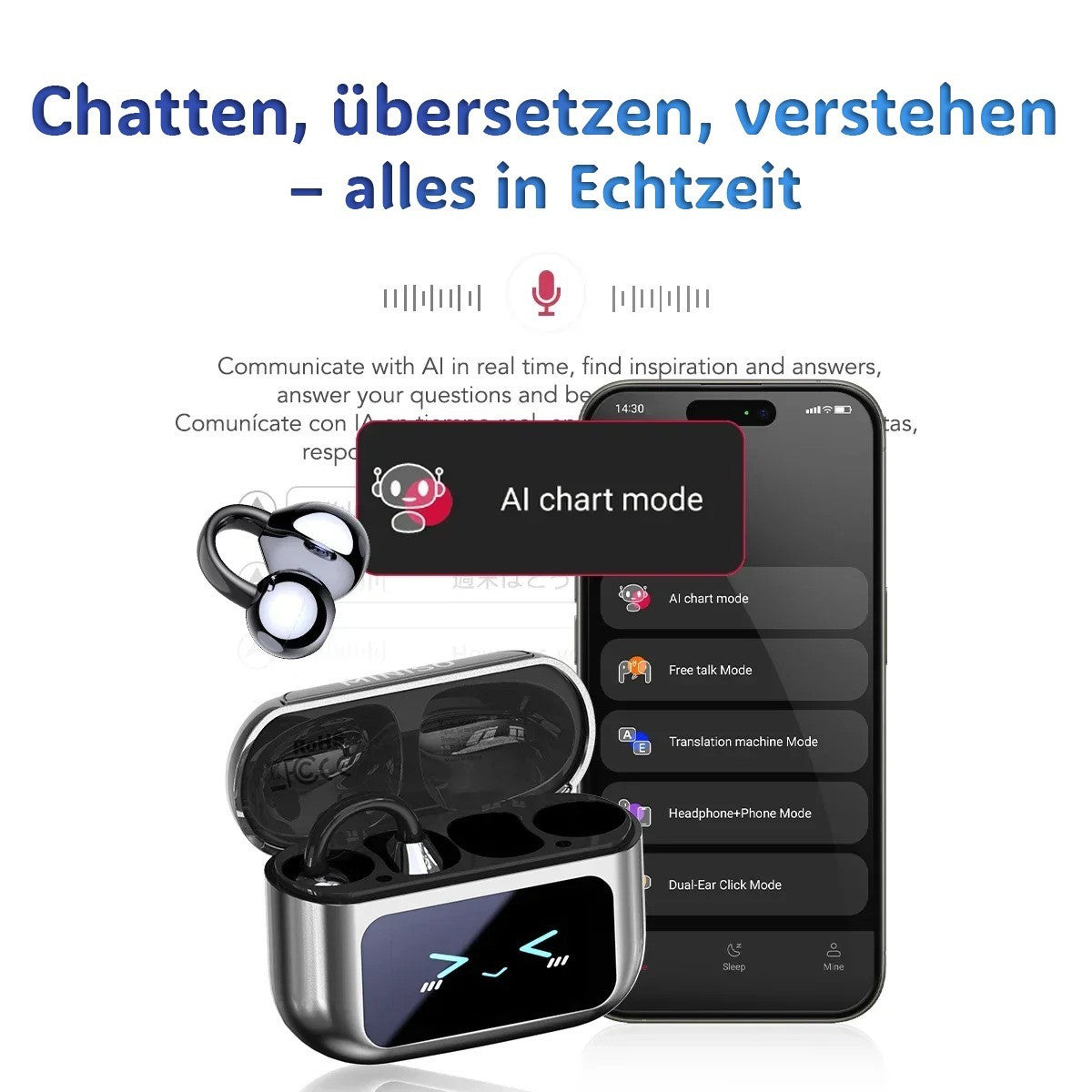 144 Sprachen Echtzeit Übersetzer Kopfhörer mit Übersetzer| Übersetzungskopfhörer