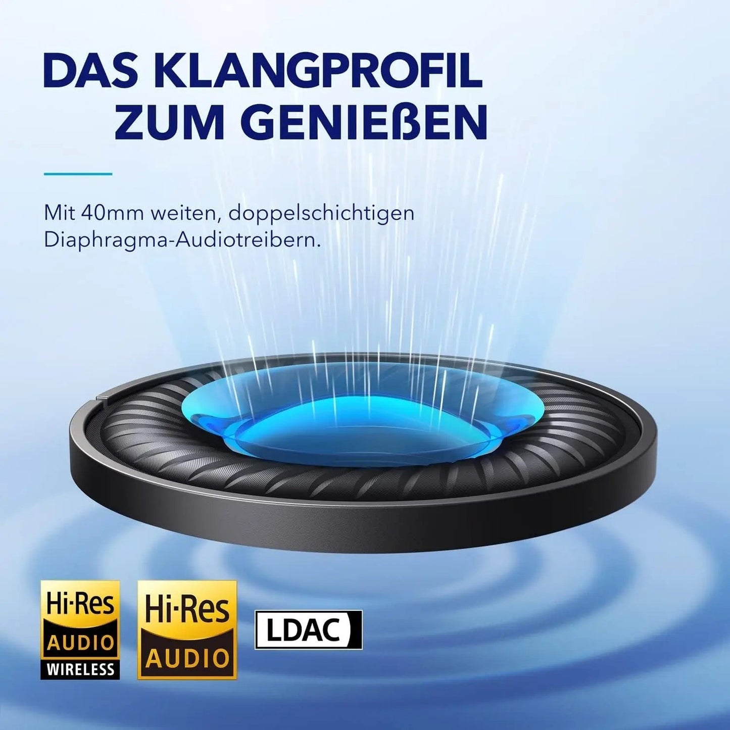 Soundcore Anker Space Q45 Bluetooth Kopfhörer 50 Std. Wiedergabe App Steuerung