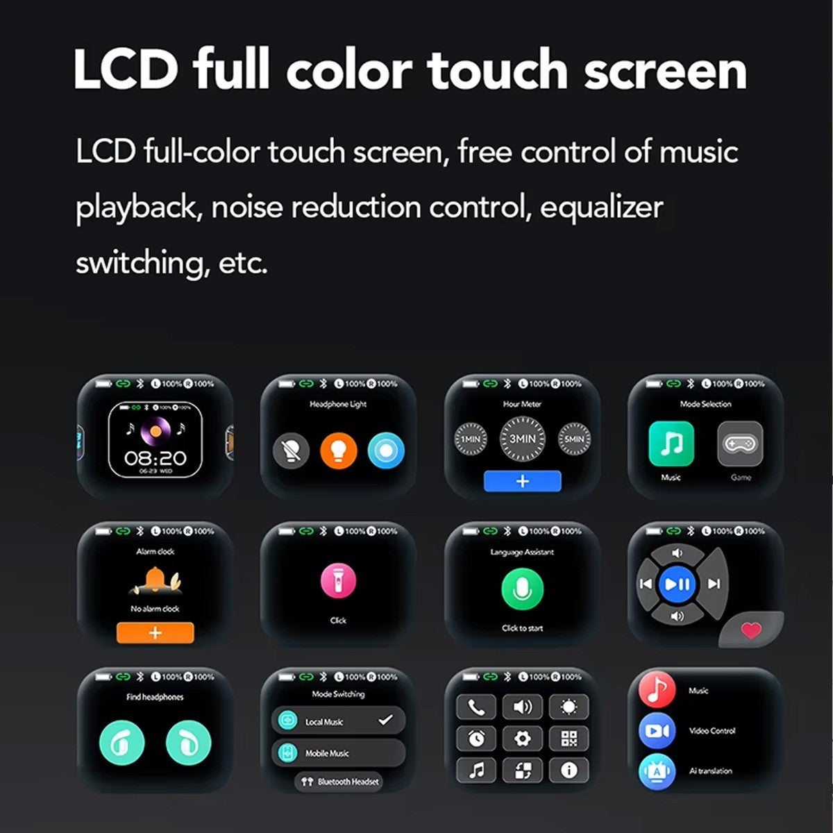 HTC NE27 Übersetzer Ohrhörer Echtzeit Übersetzer Kopfhörer 130+ Sprachen Glow