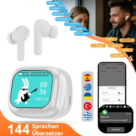 144 Sprachen AI Übersetzer live Translate| Übersetzer Kopfhörer mit Übersetzer