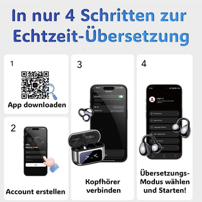 144 Sprachen Echtzeit Übersetzer Kopfhörer mit Übersetzer| Übersetzungskopfhörer