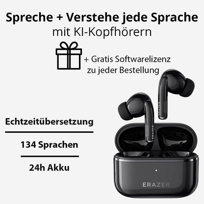 134 Sprachen AI Übersetzer Ohrhörer Echtzeit Übersetzer Kopfhörer Smart Voice