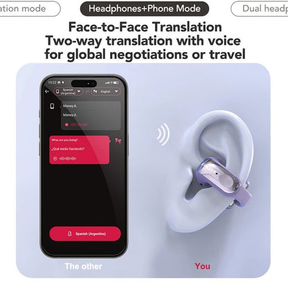 AI Übersetzer Kopfhörer Bluetooth Echtzeit Übersetzer Kopfhörer 135 Sprachen