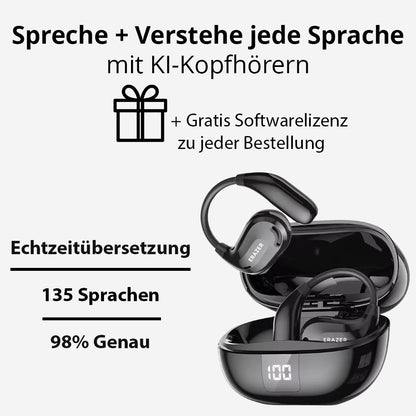 135 Sprachen AI Echtzeit Übersetzer Kopfhörer die übersetzen| mit Übersetzer