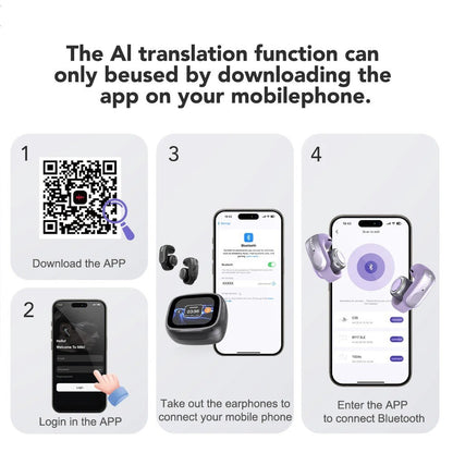 AI Übersetzer Kopfhörer Bluetooth Echtzeit Übersetzer Kopfhörer 135 Sprachen