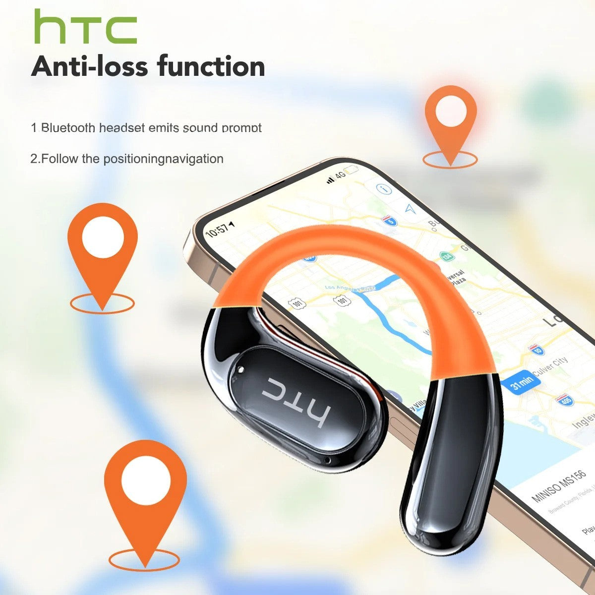 HTC NE27 Übersetzer Ohrhörer Echtzeit Übersetzer Kopfhörer 130+ Sprachen Glow