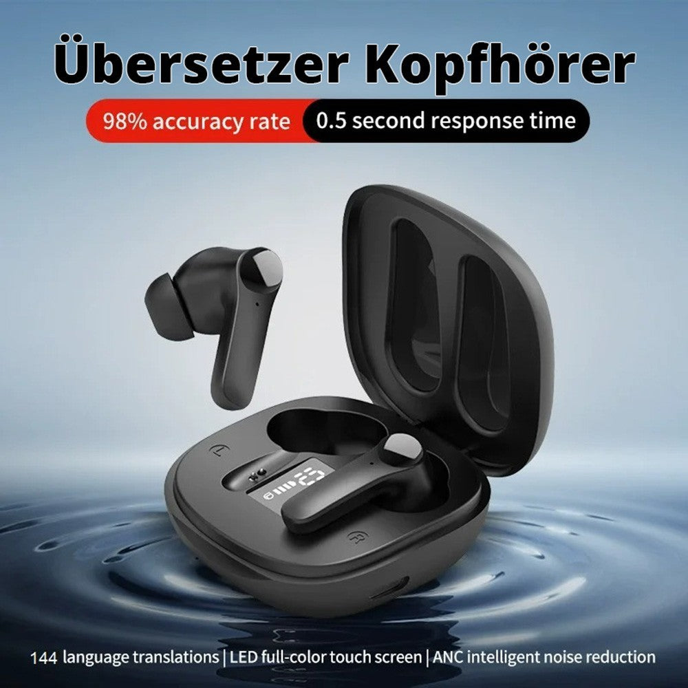 144 Sprachen KI Übersetzer Ohrhörer Echtzeit Übersetzer Kopfhörer Smart Voice